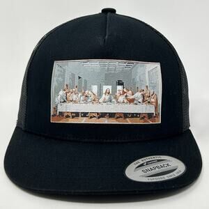 The Last Supper Leonardo da Vinci Trucker Hat Baseball Cap Jesus Snapback Black